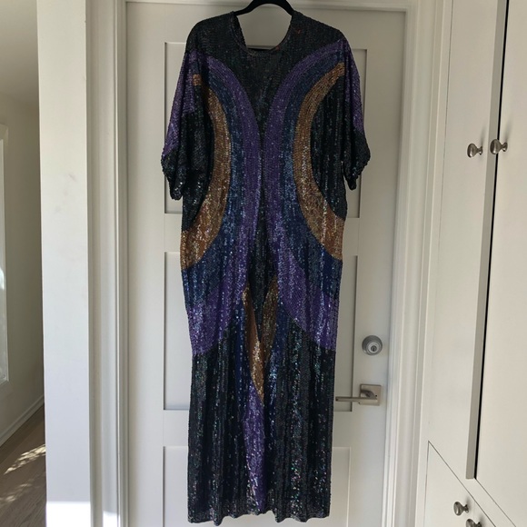 Vintage Sequin Maxi Dress - Picture 1 of 9
